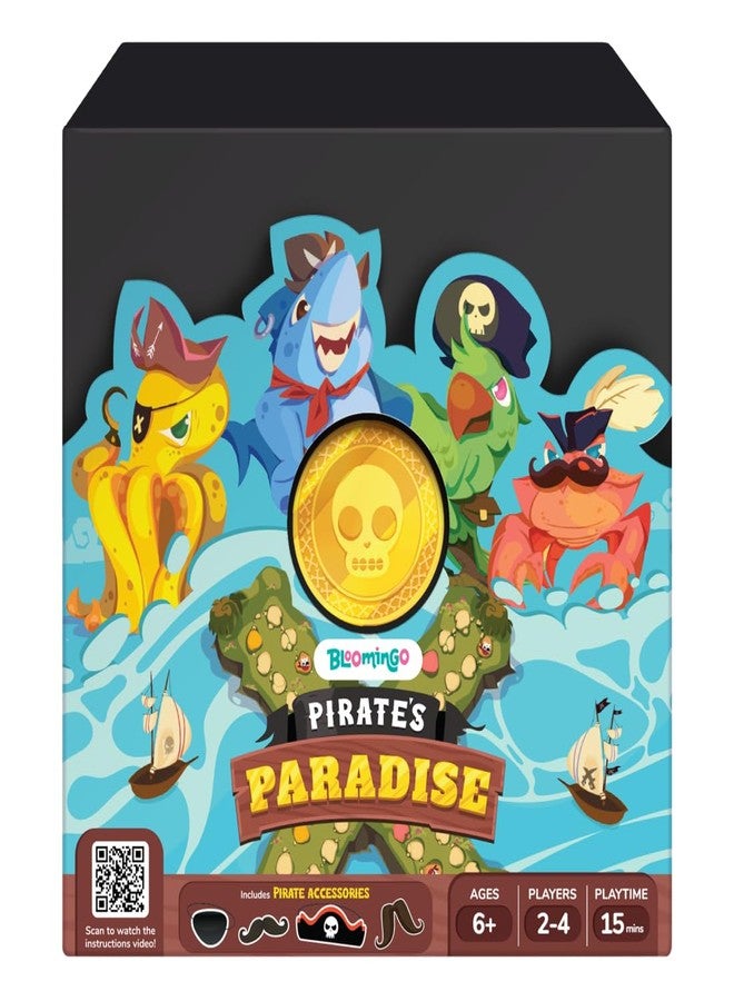 Bloomingo Board Game - Pirate's Paradise: Exciting Pirate Treasure Hunt Adventure Game for Kids & Adults; Explore The Island Collect Skullings and Win; Birthday Gift for Ages 6,7,8,9,10,11,12 & More - Image 1